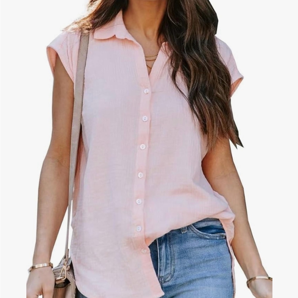 NWT Elegant Light Pink Button-Down Shirt